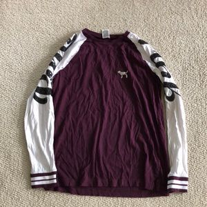 Maroon pink long sleeve shirt